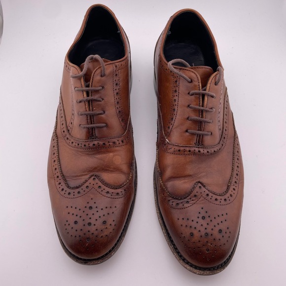 Thursday‎ Boot Company Wingtip Brogue Dress Shoes Leather Brown Mens Size 10 - Picture 2 of 10